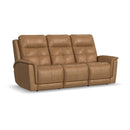 Flexsteel Ranger Power Reclining Leather Sofa with Heat & Massage