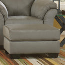  Manufacturer Color_Cobblestone -- Signature Design by Ashley Darcy Fabric Ottoman IMAGE 1