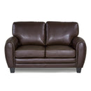  Manufacturer Color_Dark brown -- Homelegance Rubin Stationary Leather Look Loveseat IMAGE 1