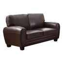 Manufacturer Color_Dark brown -- Homelegance Rubin Stationary Leather Look Loveseat IMAGE 2