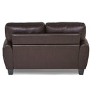  Manufacturer Color_Dark brown -- Homelegance Rubin Stationary Leather Look Loveseat IMAGE 3