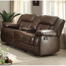  Homelegance Laurelton Manual Reclining Leather Match Loveseat 9636DB-2 IMAGE 1