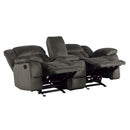  Manufacturer Color_Chocolate -- Homelegance Laurelton Reclining Fabric Loveseat with Console IMAGE 4