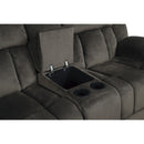  Manufacturer Color_Chocolate -- Homelegance Laurelton Reclining Fabric Loveseat with Console IMAGE 7