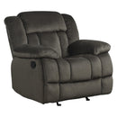  Manufacturer Color_Chocolate -- Homelegance Laurelton Glider Fabric Recliner IMAGE 2