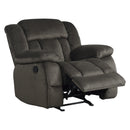  Manufacturer Color_Chocolate -- Homelegance Laurelton Glider Fabric Recliner IMAGE 4