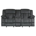  Manufacturer Color_Charcoal -- Laurelton 9636CC-2 Double Glider Reclining Love Seat with Center Console IMAGE 1