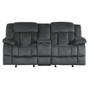  Manufacturer Color_Charcoal -- Laurelton 9636CC-2 Double Glider Reclining Love Seat with Center Console IMAGE 1
