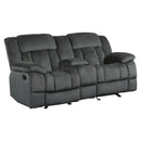  Manufacturer Color_Charcoal -- Laurelton 9636CC-2 Double Glider Reclining Love Seat with Center Console IMAGE 2