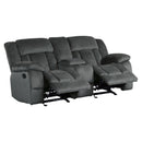  Manufacturer Color_Charcoal -- Laurelton 9636CC-2 Double Glider Reclining Love Seat with Center Console IMAGE 3