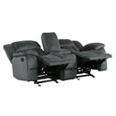  Manufacturer Color_Charcoal -- Laurelton 9636CC-2 Double Glider Reclining Love Seat with Center Console IMAGE 5