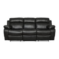  Manufacturer Color_Black -- Homelegance Marille Reclining Leather Look Sofa IMAGE 1