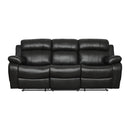  Manufacturer Color_Black -- Homelegance Marille Reclining Leather Look Sofa IMAGE 1