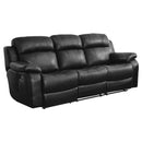  Manufacturer Color_Black -- Homelegance Marille Reclining Leather Look Sofa IMAGE 2
