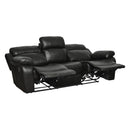  Manufacturer Color_Black -- Homelegance Marille Reclining Leather Look Sofa IMAGE 4