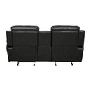  Manufacturer Color_Black -- Homelegance Marille Reclining Leather Look Loveseat with Console IMAGE 4