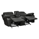  Manufacturer Color_Black -- Homelegance Marille Reclining Leather Look Loveseat with Console IMAGE 5