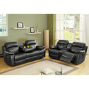  Manufacturer Color_Black -- Homelegance Marille Reclining Leather Look Loveseat with Console IMAGE 9