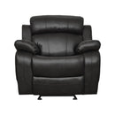  Manufacturer Color_Black -- Homelegance Marille Glider Leather Look Recliner IMAGE 1