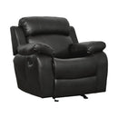  Manufacturer Color_Black -- Homelegance Marille Glider Leather Look Recliner IMAGE 2