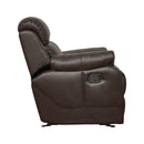  Manufacturer Color_Brown -- Marille 9724BRW-1 Glider Reclining Chair IMAGE 3