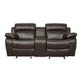  Manufacturer Color_Brown -- Marille 9724BRW-2 Double Glider Reclining Love Seat with Center Console IMAGE 1