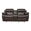  Manufacturer Color_Brown -- Marille 9724BRW-2 Double Glider Reclining Love Seat with Center Console IMAGE 1