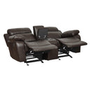  Manufacturer Color_Brown -- Marille 9724BRW-2 Double Glider Reclining Love Seat with Center Console IMAGE 5