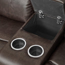  Manufacturer Color_Brown -- Marille 9724BRW-2 Double Glider Reclining Love Seat with Center Console IMAGE 6