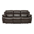  Manufacturer Color_Brown -- Marille 9724BRW-3 Double Reclining Sofa with Center Drop-Down Cup Holders IMAGE 1
