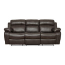  Manufacturer Color_Brown -- Marille 9724BRW-3 Double Reclining Sofa with Center Drop-Down Cup Holders IMAGE 1