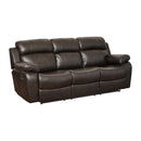  Manufacturer Color_Brown -- Marille 9724BRW-3 Double Reclining Sofa with Center Drop-Down Cup Holders IMAGE 2