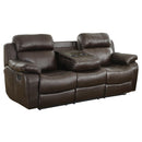  Manufacturer Color_Brown -- Marille 9724BRW-3 Double Reclining Sofa with Center Drop-Down Cup Holders IMAGE 4