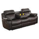  Manufacturer Color_Brown -- Marille 9724BRW-3 Double Reclining Sofa with Center Drop-Down Cup Holders IMAGE 5