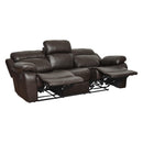  Manufacturer Color_Brown -- Marille 9724BRW-3 Double Reclining Sofa with Center Drop-Down Cup Holders IMAGE 6