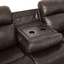  Manufacturer Color_Brown -- Marille 9724BRW-3 Double Reclining Sofa with Center Drop-Down Cup Holders IMAGE 7
