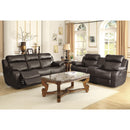  Manufacturer Color_Brown -- Marille 9724BRW-3 Double Reclining Sofa with Center Drop-Down Cup Holders IMAGE 9