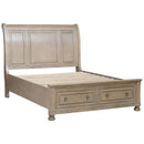  Color_Grey/ Wheat Size_California King -- Homelegance Bethel Platform Bed with Storage IMAGE 2