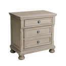  Color_Grey/ Wheat -- Homelegance Bethel 3 Drawer Nightstand IMAGE 2