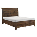  Size_Queen -- Jerrick 1957-1* Queen Sleigh Platform Bed with Footboard Storage IMAGE 3