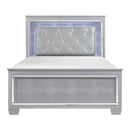  Color_Silver Size_Queen -- Homelegance Allura Upholstered Panel Bed IMAGE 1