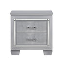  Color_Silver -- Homelegance Allura 2 Drawer Nightstand IMAGE 1