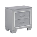  Color_Silver -- Homelegance Allura 2 Drawer Nightstand IMAGE 2