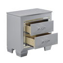  Color_Silver -- Homelegance Allura 2 Drawer Nightstand IMAGE 3