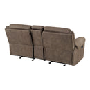  Manufacturer Color_Brown -- Homelegance Aram Reclining Loveseat with Console IMAGE 3