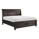  Size_Queen -- Begonia 1718GY-1* Queen Platform Bed with Footboard Storage IMAGE 2
