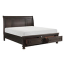  Size_Queen -- Begonia 1718GY-1* Queen Platform Bed with Footboard Storage IMAGE 3