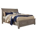  Size_King -- Lettner B733B8 King Sleigh Bed with 2 Storage Drawers IMAGE 1