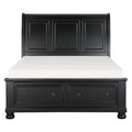  Color_Black Size_Queen -- Laurelin 1714BK-1* Queen Sleigh Platform Bed with Footboard Storage IMAGE 1