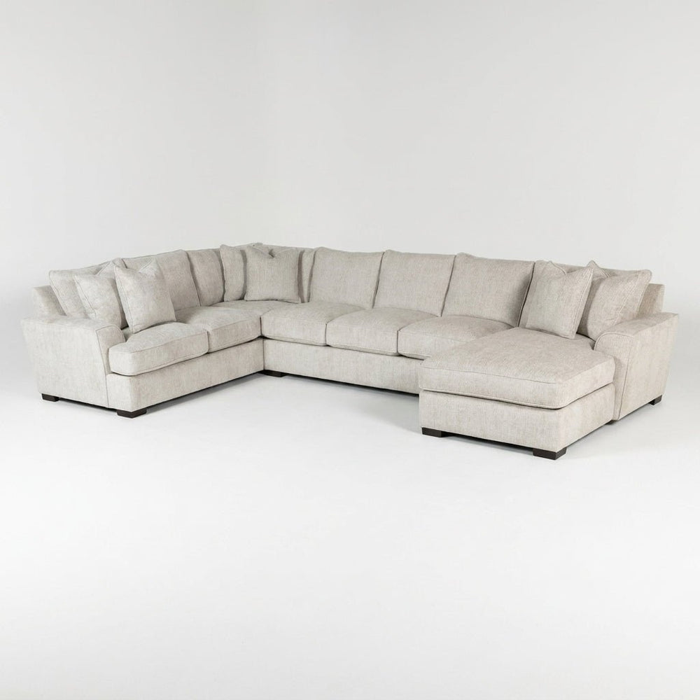 Stanton Zaftig Parchment Sectional & Ottoman